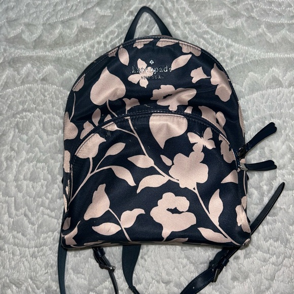 Kate Spade Black and Cream Floral Backpack - Picture 1 of 3
